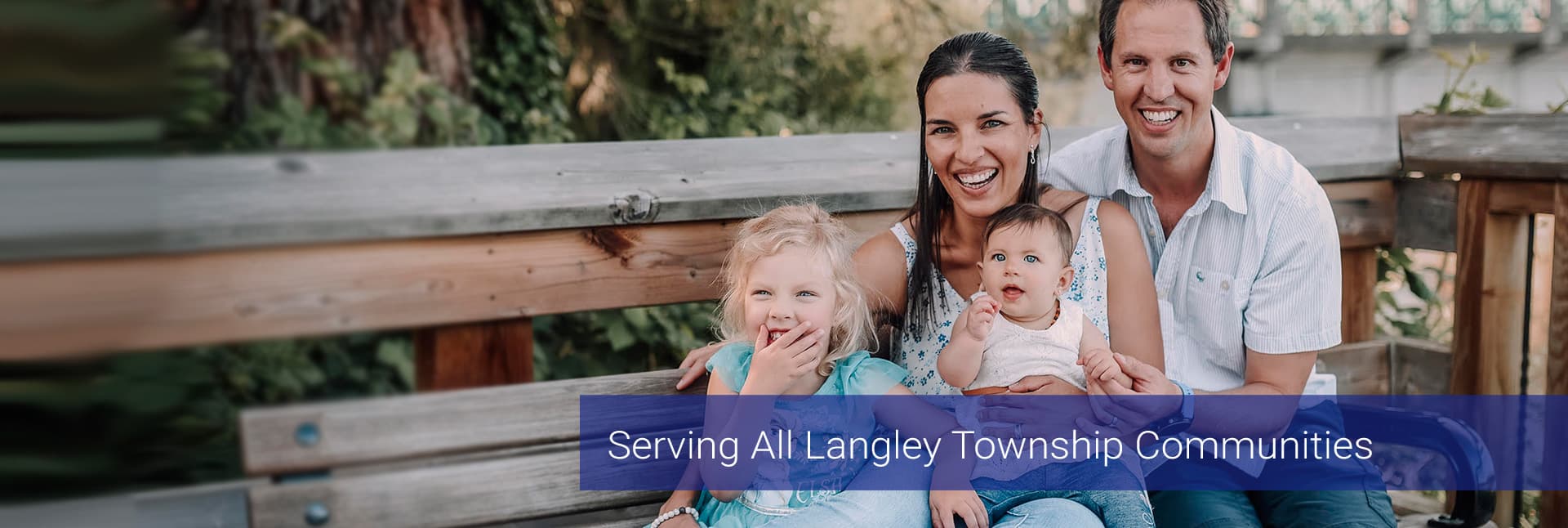 JVR Dental - banner image of family. Serving All Langley Township Communities
